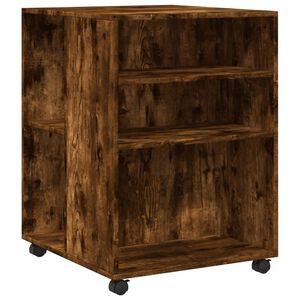 vidaXL Beistelltisch mit Rollen R&auml;uchereiche 55x60x78 cm Holzwerkstoff