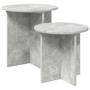 vidaXL Beistelltisch-Set mit Speicher 2 pcs Betongrau Holzwerkstoff
