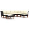 vidaXL 8-tlg. Garten-Lounge-Set mit Kissen Poly Rattan Schwarz