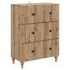 vidaXL Schubladenschrank 66 x 34,5 x 90 cm Holzwerkstoff Artisan-Eiche