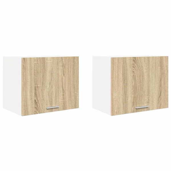 vidaXL H&auml;ngeschrank 2 pcs Sonoma-Eiche und Wei&szlig; 50 x 31 x 40 cm