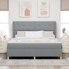 vidaXL Boxspringbett mit Matratze Hellgrau 200 x 180 cm Stoff