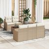vidaXL Garten-Sofa-Set 6 pcs Beige Poly Rattan