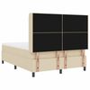 vidaXL Boxspringbett mit Matratze Creme 160 x 200 cm Stoff
