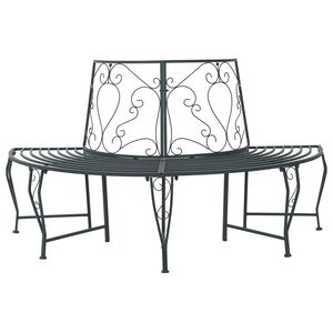 vidaXL Baumbank 4-Sitzanzahl 160 x 80 x 89 cm Stahl Silber Grau