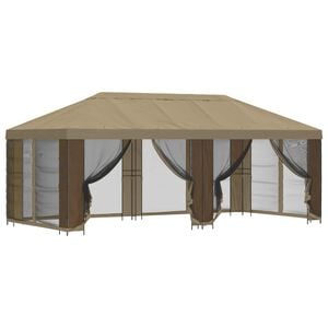 vidaXL Garten Pavillon mit Seitenw&auml;nden 6 x 3 m Beige