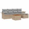 vidaXL Gartensofa-set 6 stk. Beige Poly-Rattan