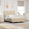 vidaXL Bettgestell mit Kopfteil Creme 140 x 200 cm Stoff