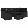 vidaXL Sofa Set 7 stk. Schwarz 234 x 123,5 x 85 cm Poly-Rattan