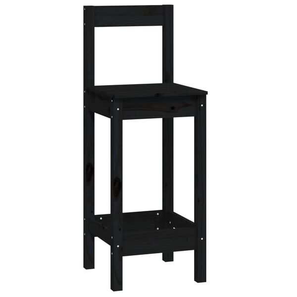 vidaXL 5-tlg. Bar-Set Schwarz Massivholz Kiefer