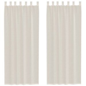 vidaXL Voile Vorh&auml;nge mit Lasche 2 Stk. Creme