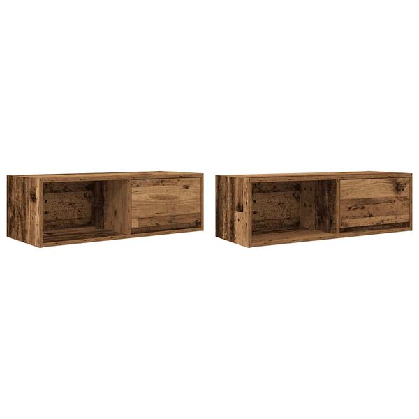 vidaXL TV-Schränke 2 Stk. Altholz-Optik 80x31x25,5 cm Holzwerkstoff