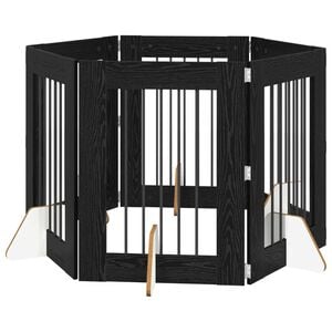 vidaXL Hundetor mit St&auml;ndern 6 pcs Schwarze Eiche 60 x 80 cm