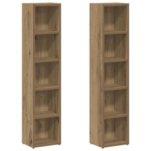 vidaXL CD-Regale 2 Stk. Artisan-Eiche 21x16x93,5 cm Holzwerkstoff