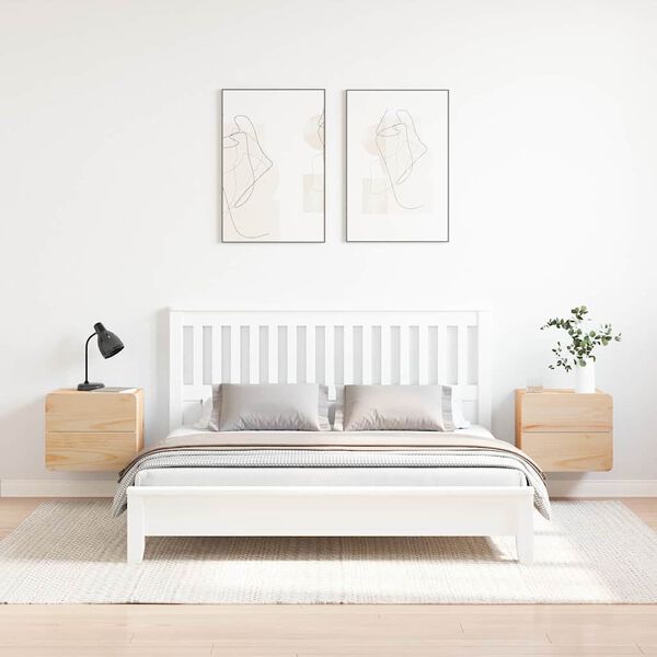 vidaXL Nachttisch 2 pcs Natur 39 x 34 x 33 cm Massivholz Kiefer