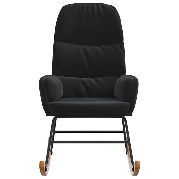 vidaXL Schaukelstuhl Schwarz Samt