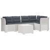 vidaXL 5-Sitzer Gartensofa mit Kissen Rattan-Look PP Wei&szlig;