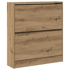 vidaXL Schuhschrank 80 x 21 x 87,5 cm Holzwerkstoff Ger&auml;ucherte Eiche
