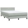 vidaXL Boxspringbett mit Matratze & LED Hellgrau 160x210 cm Samt