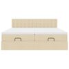 vidaXL Ottoman-Bett mit Matratzen Creme 180x200 cm Stoff