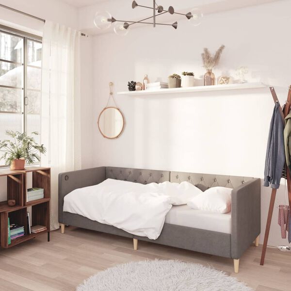 vidaXL Tagesbett USB Hellgrau Stoff 90x200 cm