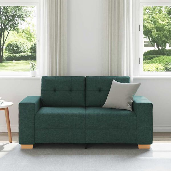 vidaXL Loveseat Sofa Dunkelgr&uuml;n 160x77x82 cm Stoff