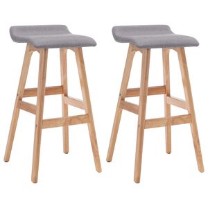 vidaXL Barhocker 2 Stk. Hellgrau Stoff
