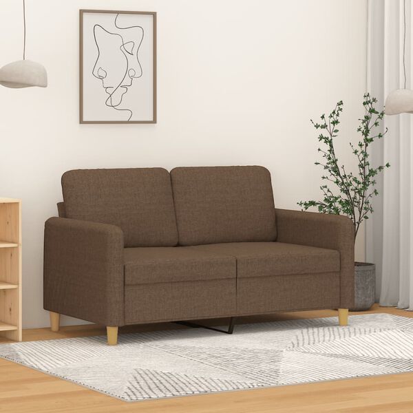 vidaXL 2-Sitzer-Sofa Braun 120 cm Stoff