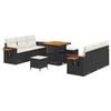 vidaXL Gartensofa-set 11 stk. 8-Sitzanzahl Schwarz und Creme