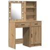 vidaXL Schminktischset mit LED 2 Stk. Artisan-Eiche Holzwerkstoff