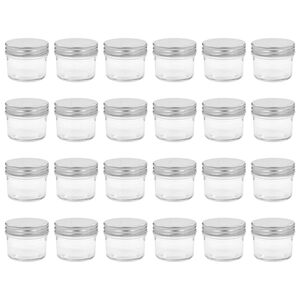 vidaXL Marmeladengl&auml;ser mit Silbernen Deckeln 24 Stk. 110 ml