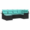 vidaXL Gartensofa-set 6 stk. Schwarz Poly-Rattan