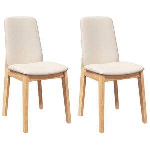 vidaXL Esszimmerst&uuml;hle mit Kissen 2 Stk. Massivholz Gummibaum