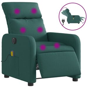 vidaXL Massagesessel Elektrisch Dunkelgr&uuml;n Stoff
