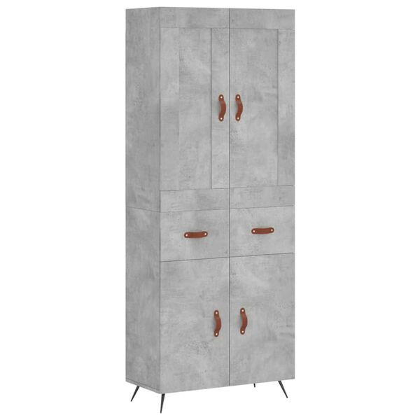 vidaXL Highboard Betongrau 69,5x34x180 cm Holzwerkstoff