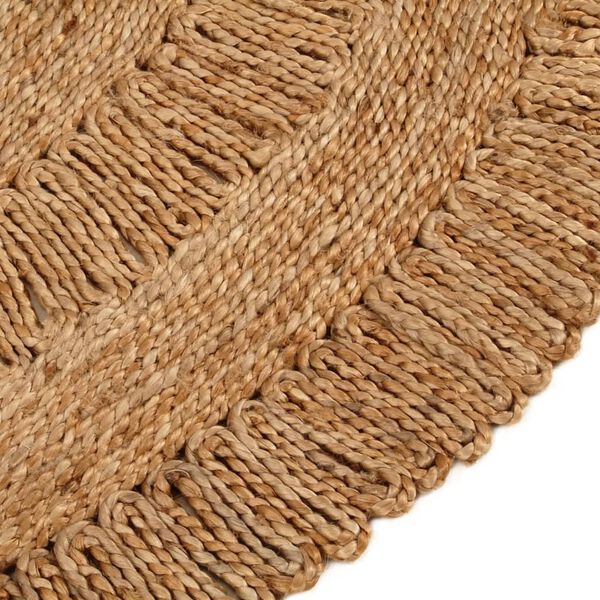 vidaXL Teppich Jute Handgeflochten 90 cm Rund
