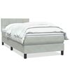vidaXL Boxspringbett mit Matratze Hellgrau 80x210 cm Samt