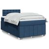 vidaXL Boxspringbett mit Matratze Blau 120x190 cm Stoff