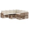 vidaXL Gartensofa-set 9 stk. Beige und Cremewei&szlig; Poly-Rattan
