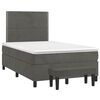 vidaXL Boxspringbett mit Matratze Dunkelgrau 120x200 cm Samt