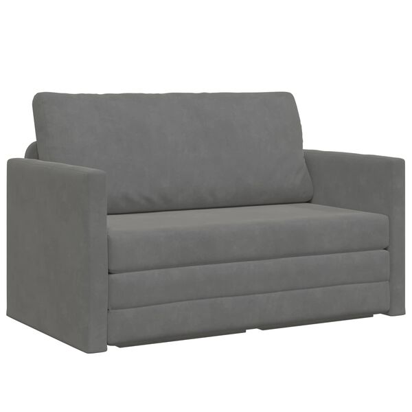 vidaXL Schlafsofa 110cm Dunkelgrau Samt