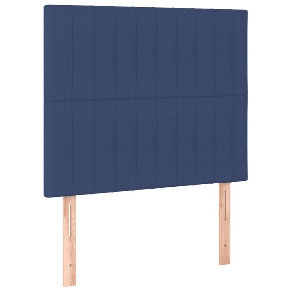 vidaXL Kopfteil Blau 100 x 5 x 118/128 cm Stoff