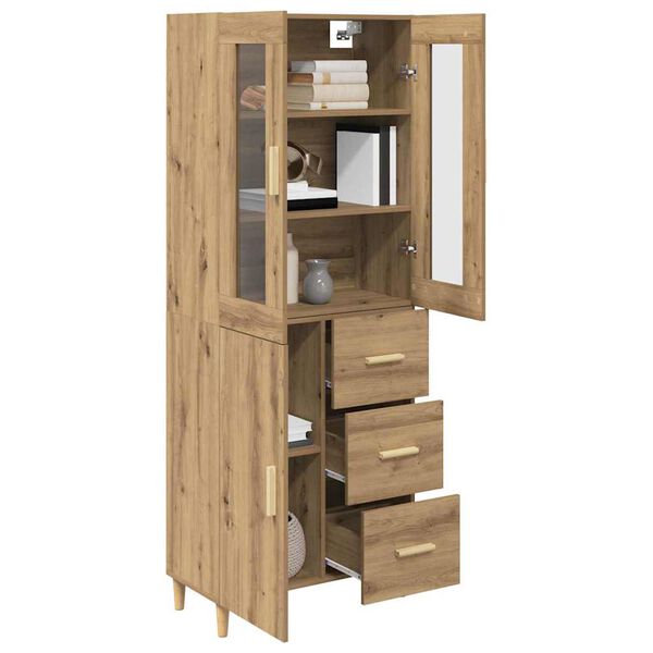 vidaXL Highboard Artisan-Eiche 69,5 x 34 x 180 cm Holzwerkstoff