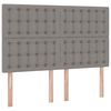 vidaXL Bett mit Stauraum und LED mit LED Taupe 140 x 190 cm Polyester