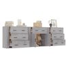 vidaXL Sideboards 3 Stk. Grau Sonoma Holzwerkstoff