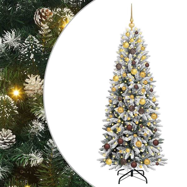 vidaXL K&uuml;nstlicher Weihnachtsbaum mit 300 LEDs mit St&auml;nder Wei&szlig; 180 cm