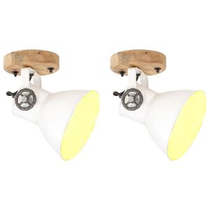 vidaXL Wand-/Deckenlampen Industriestil 2 Stk. Wei&szlig; 20x25 cm E27