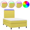 vidaXL Boxspringbett mit Matratze & LED Gr&uuml;n 120x200 cm Stoff