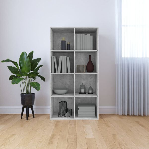 vidaXL Bücherregal/Sideboard Betongrau 66×30×130 cm Holzwerkstoff