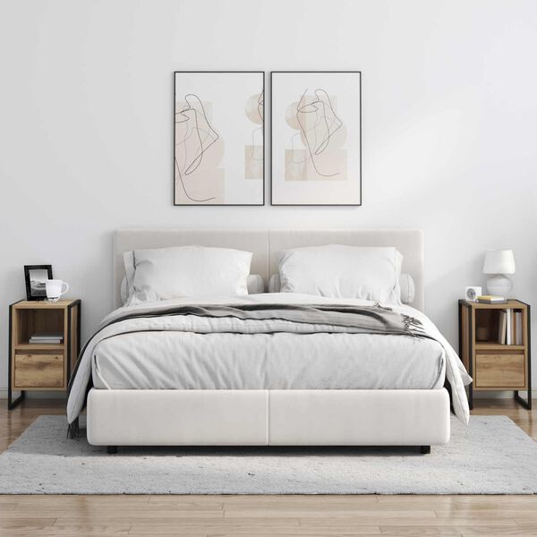 vidaXL Nachttisch 2 pcs Kunsthandwerk Eiche 39,5 x 30 x 50 cm